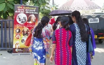 Distribution at Brahmasthanam Temple on Amrita Puja, Kerala