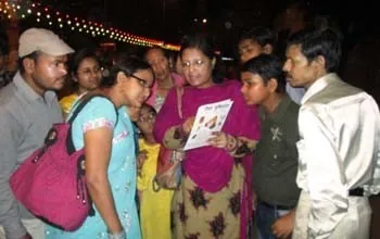 KAF India at Shri Adhya Katyani Shakti Peeth Hanuman Temple — Leafleting in India