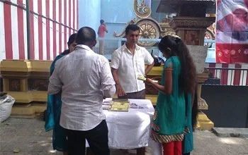 Mission Activities at Vishnu Temple in Colombo, Sri Lanka — Leafleting in Sri Lanka